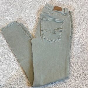 American Eagle Outfitters Sage Green Skinny Jeans Size- 6